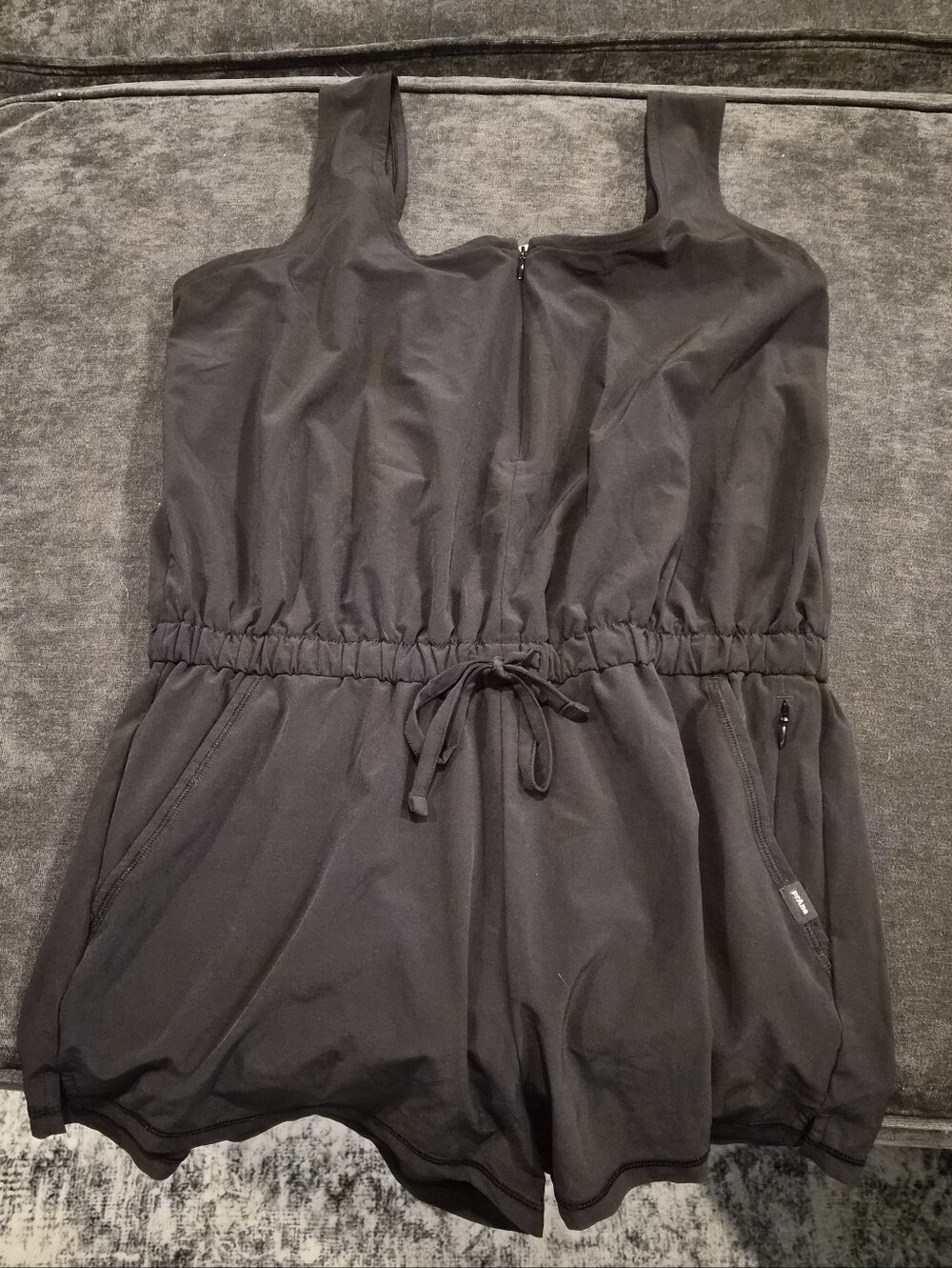 Prana Black Sleeveless Drawstring Romper